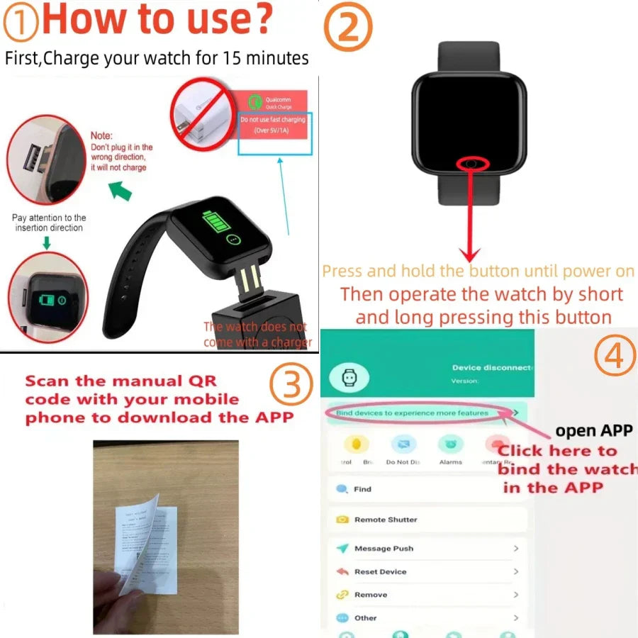 Smartwatch Fitness Tracker with Heart Rate Monitor